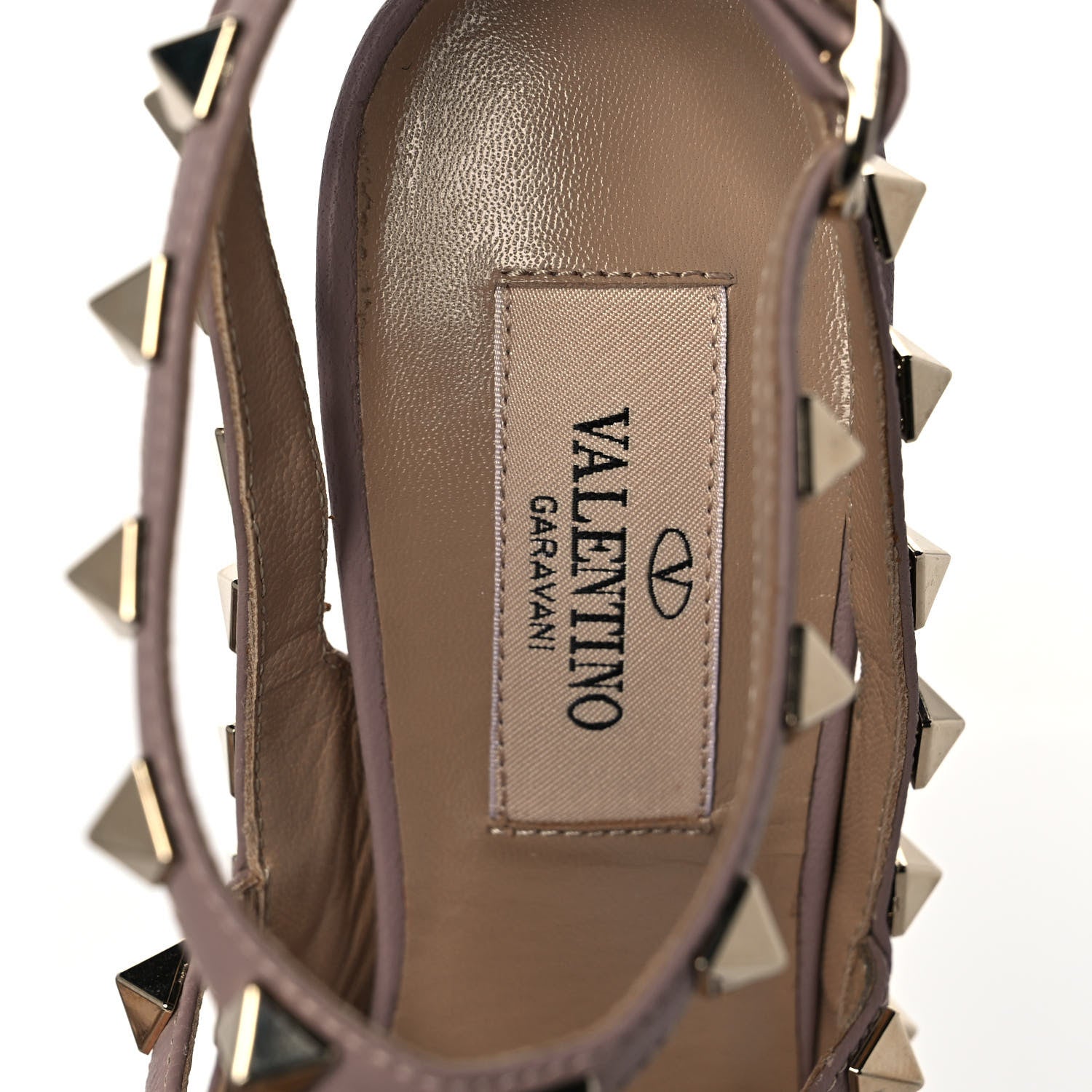 Valentino Garavani Patent Nappa Rockstud Ankle Strap 100mm Pumps 35 Water Rose Poudre 7 of 9