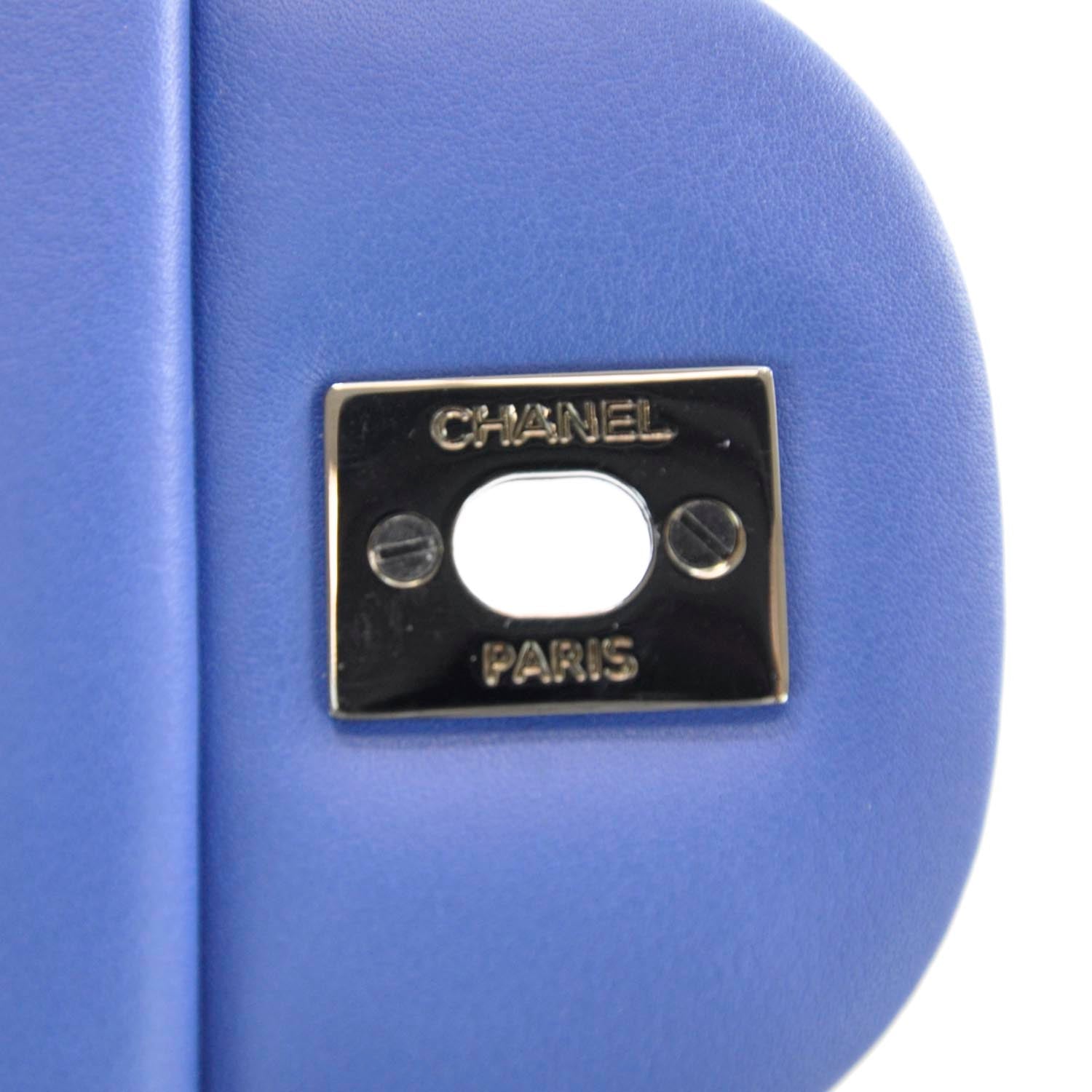 Chanel Patent Jumbo Double Flap Metallic Royal Blue 9 of 11