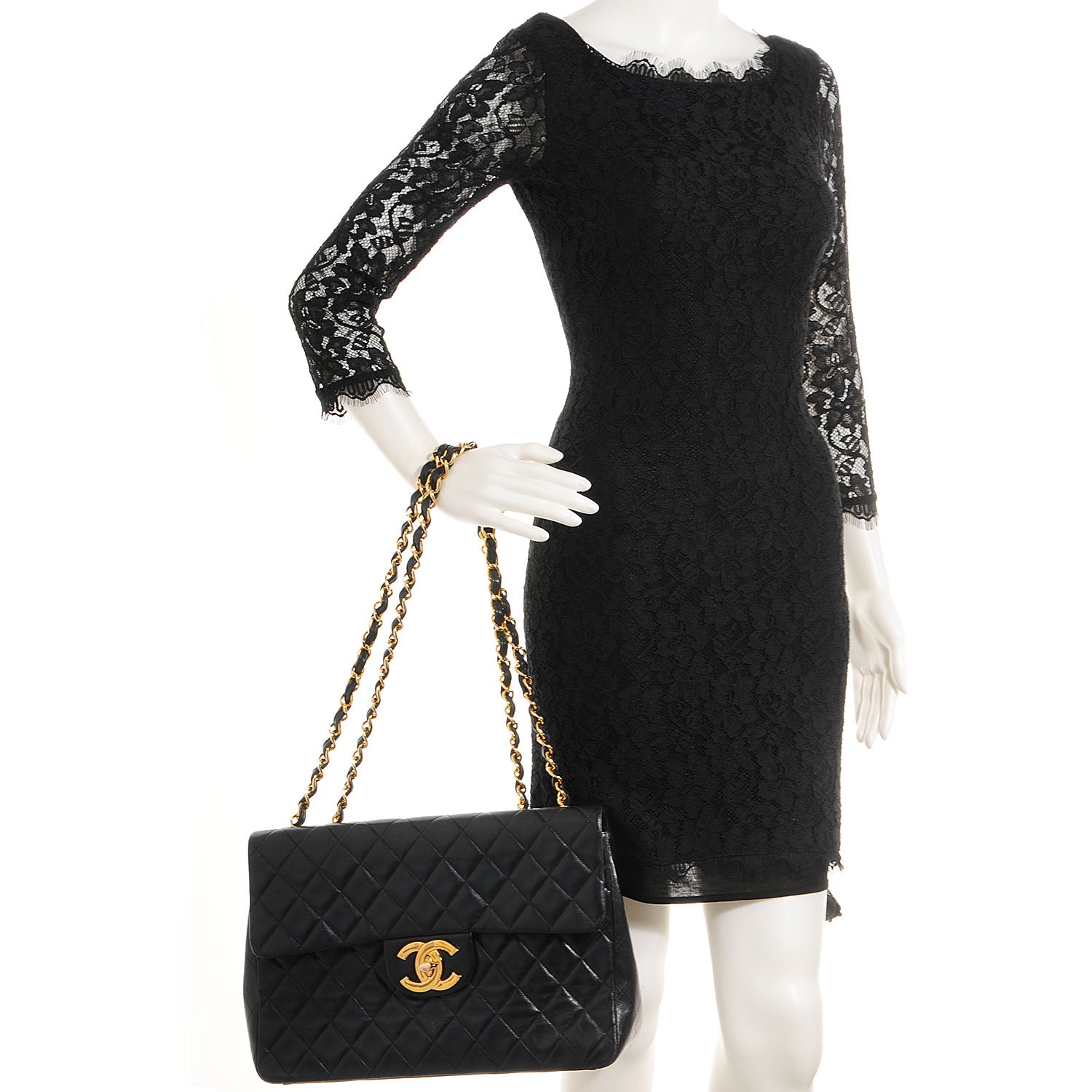Chanel Lambskin XL Jumbo Flap Black 2 of 10