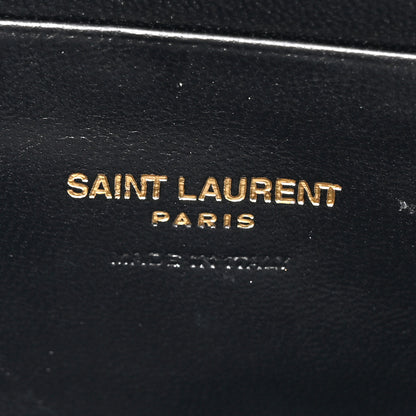 Saint Laurent Patent Calfskin Crocodile Embossed Monogram Mini Lou Camera Bag Black 6 of 12