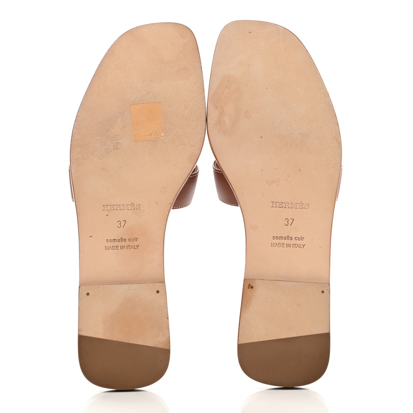 Box Calfskin Oran Sandals 37 Gold