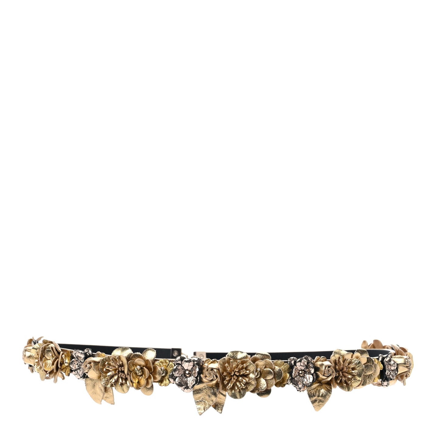 Metallic Lambskin CC Belt 75 30 Gold