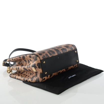 Dolce & Gabbana Dauphine Leopard Print Medium Miss Sicily Shopper Tote Naturale 4 of 6