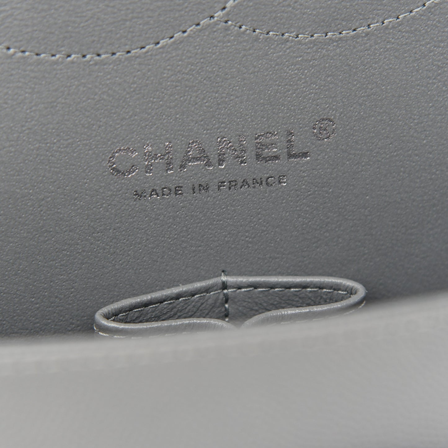 Caviar Quilted Jumbo Double Flap Grey