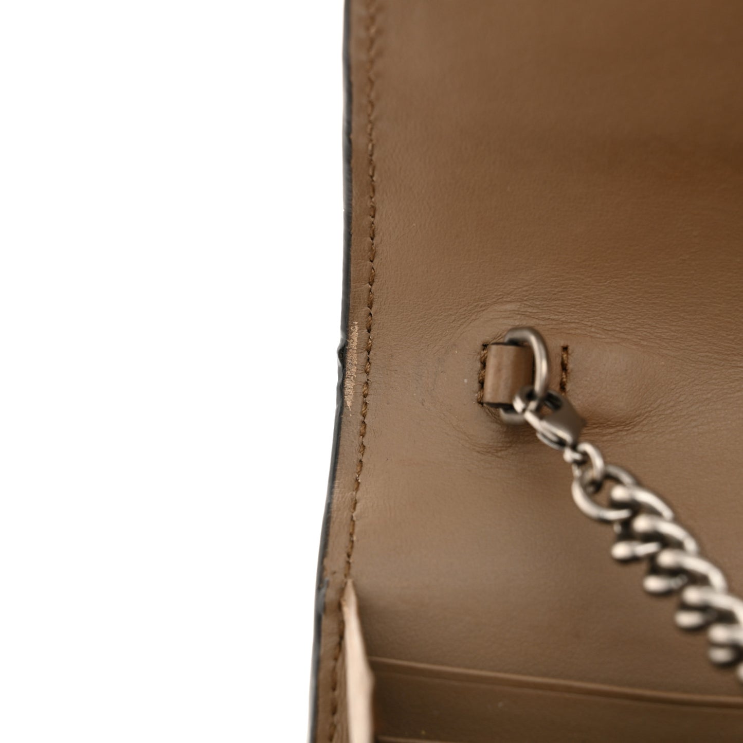 GG Supreme Monogram Mini Dionysus Chain Wallet Beige Taupe