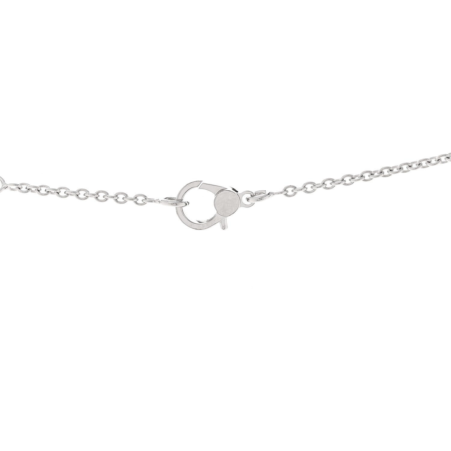 Hermes 18K White Gold Diamond Finesse Pendant Necklace 4 of 5