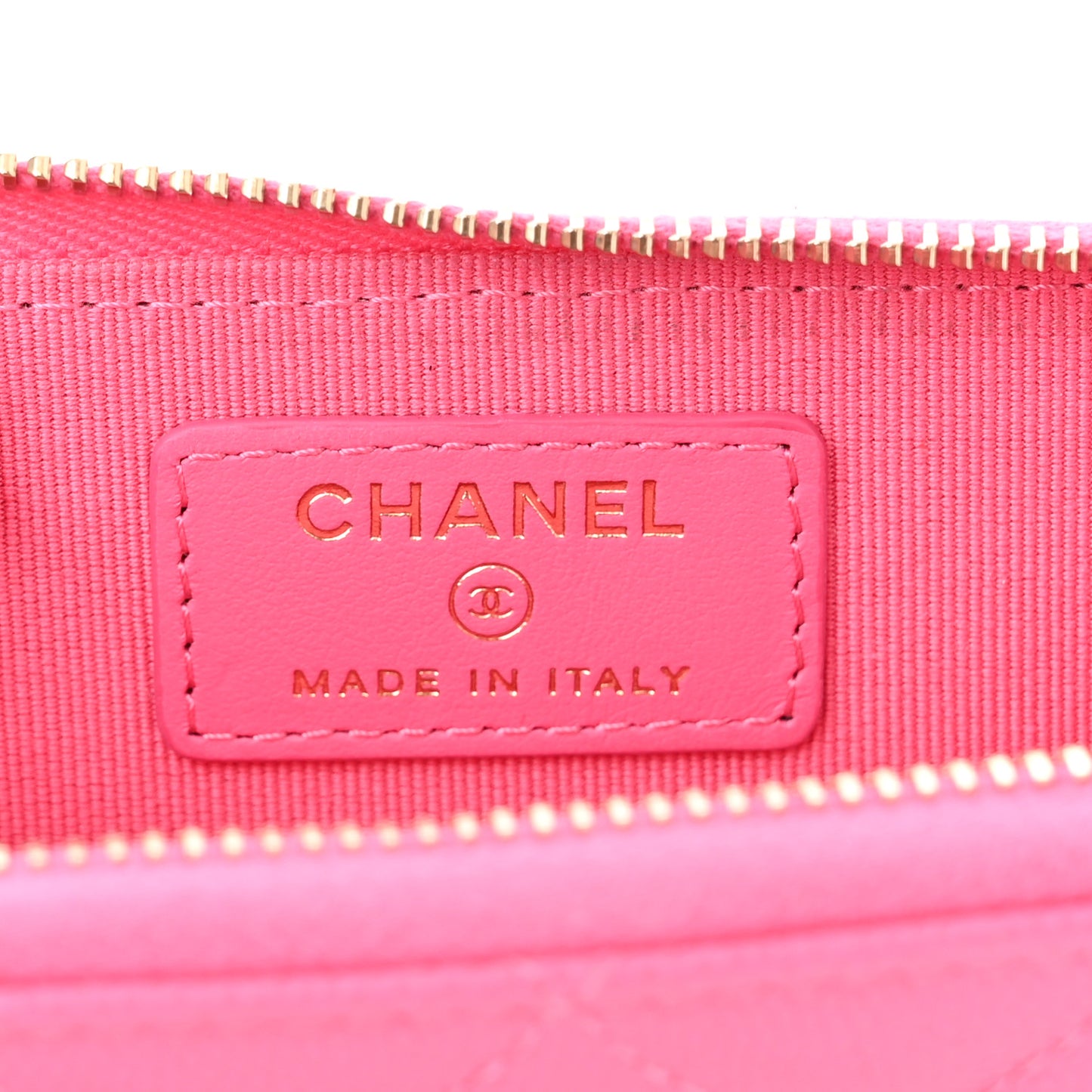 Caviar Quilted Zipped Key Holder Case Pink