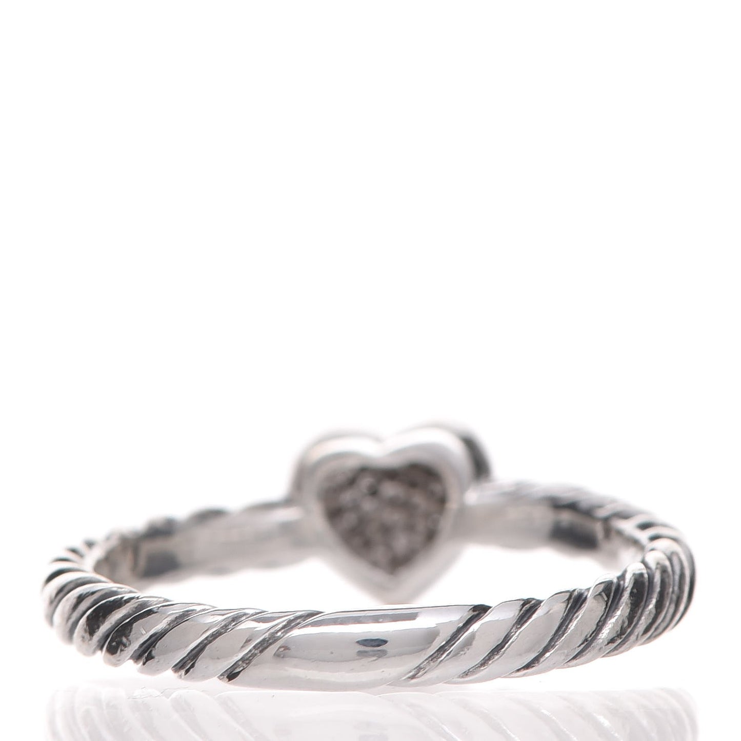 Sterling Silver Diamond Cable Classics Heart Ring 48 4.5