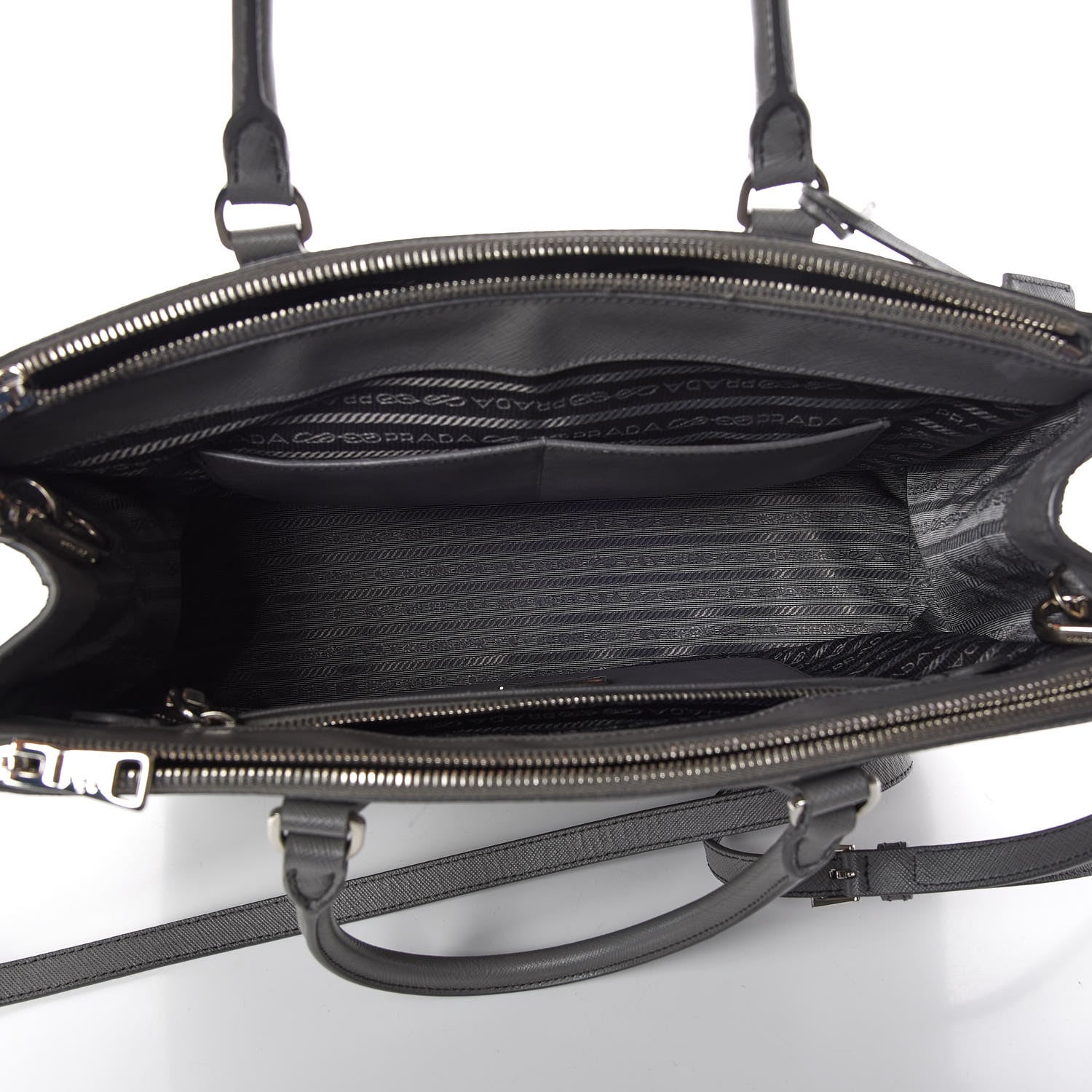 Prada Saffiano Medium Galleria Double Zip Tote Marmo 8 of 10