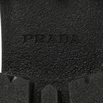 Prada Spazzolato Rois Studded Lace Up Monolith 55mm Derby Loafers 36.5 Black 8 of 9