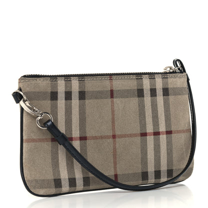 Burberry Calfskin Suede House Check Clutch Black 3 of 8