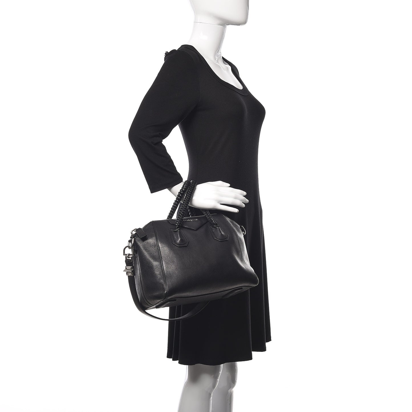 Calfskin Braid Small Antigona Black