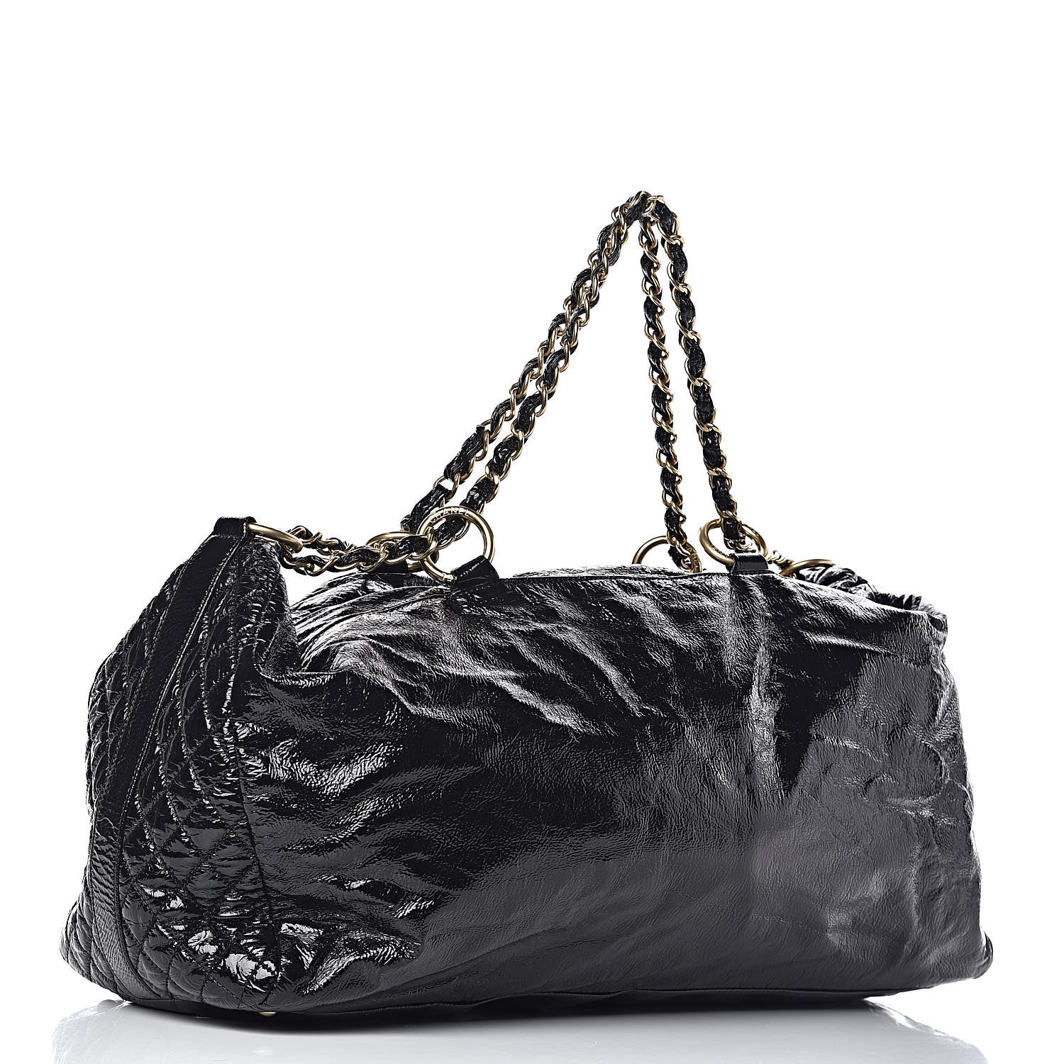 Chanel Vinyl Medium Rock and Chain Bowler Black 3 of 10
