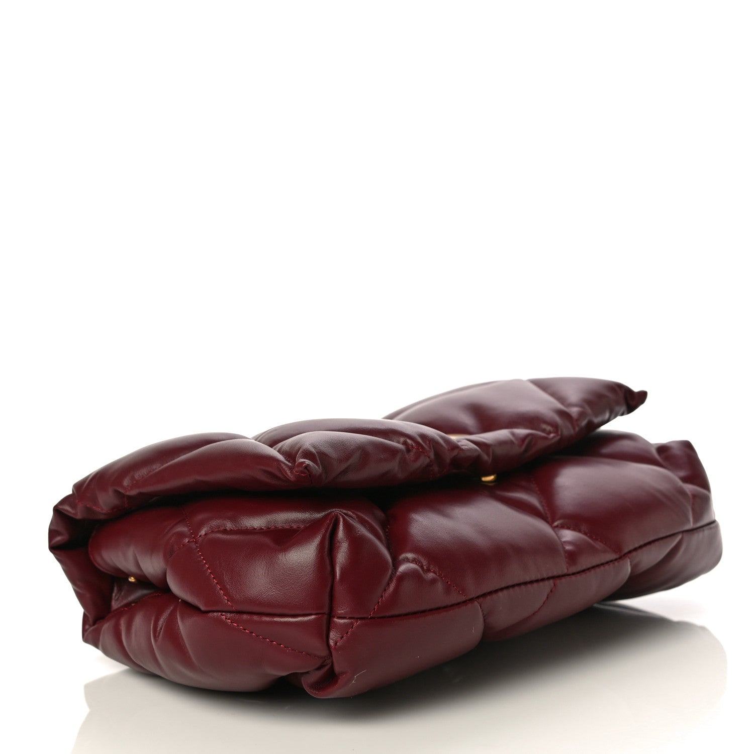 Balenciaga Nappa Calfskin Quilted Touch B Puffy Clutch Dark Red 4 of 10