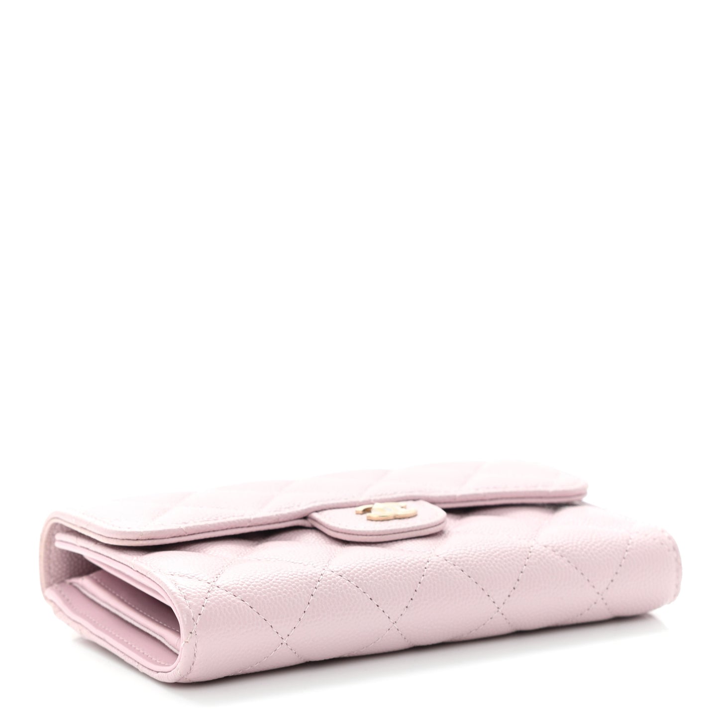 Caviar Quilted Medium Flap Wallet Pink