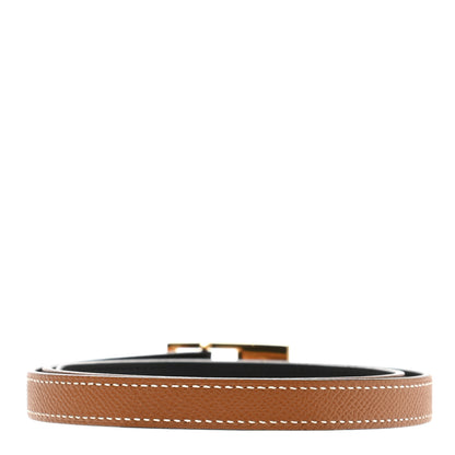 Hermes Epsom Swift 13mm Lucky 15 Belt 75 Black Gold 2 of 5