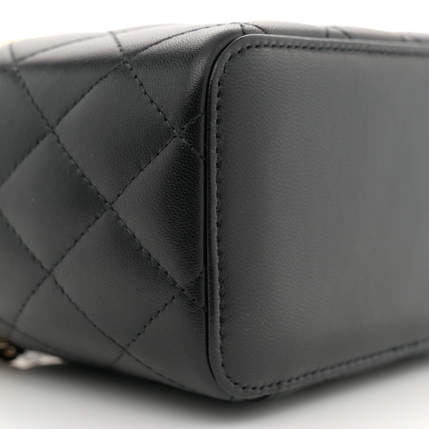 Chanel Lambskin Quilted Small Top Handle Vanity Case With Chain Black 9 of 12