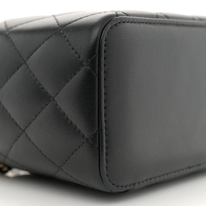 Chanel Lambskin Quilted Small Top Handle Vanity Case With Chain Black 9 of 12