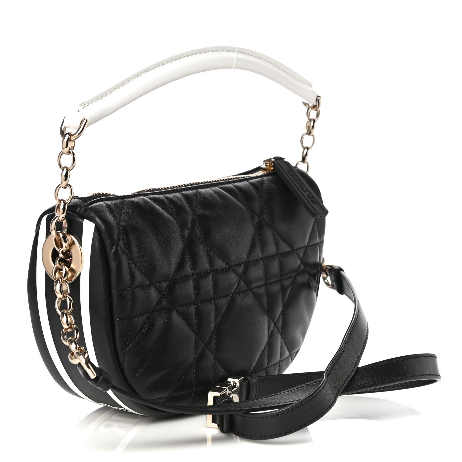 Christian Dior Lambskin Cannage Small Dior Vibe Hobo Bag Black 3 of 9