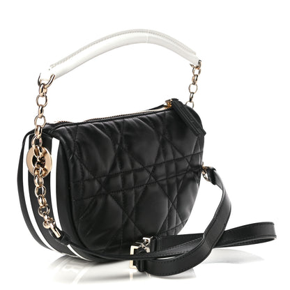 Christian Dior Lambskin Cannage Small Dior Vibe Hobo Bag Black 3 of 9