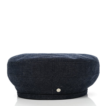 Hermes Denim Saint Honore Beret 56 Indigo 5 of 9