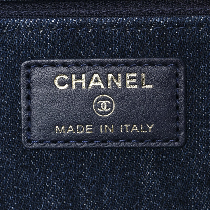 Chanel Denim Quilted Chanel 19 Wallet On Chain WOC Blue 5 of 9