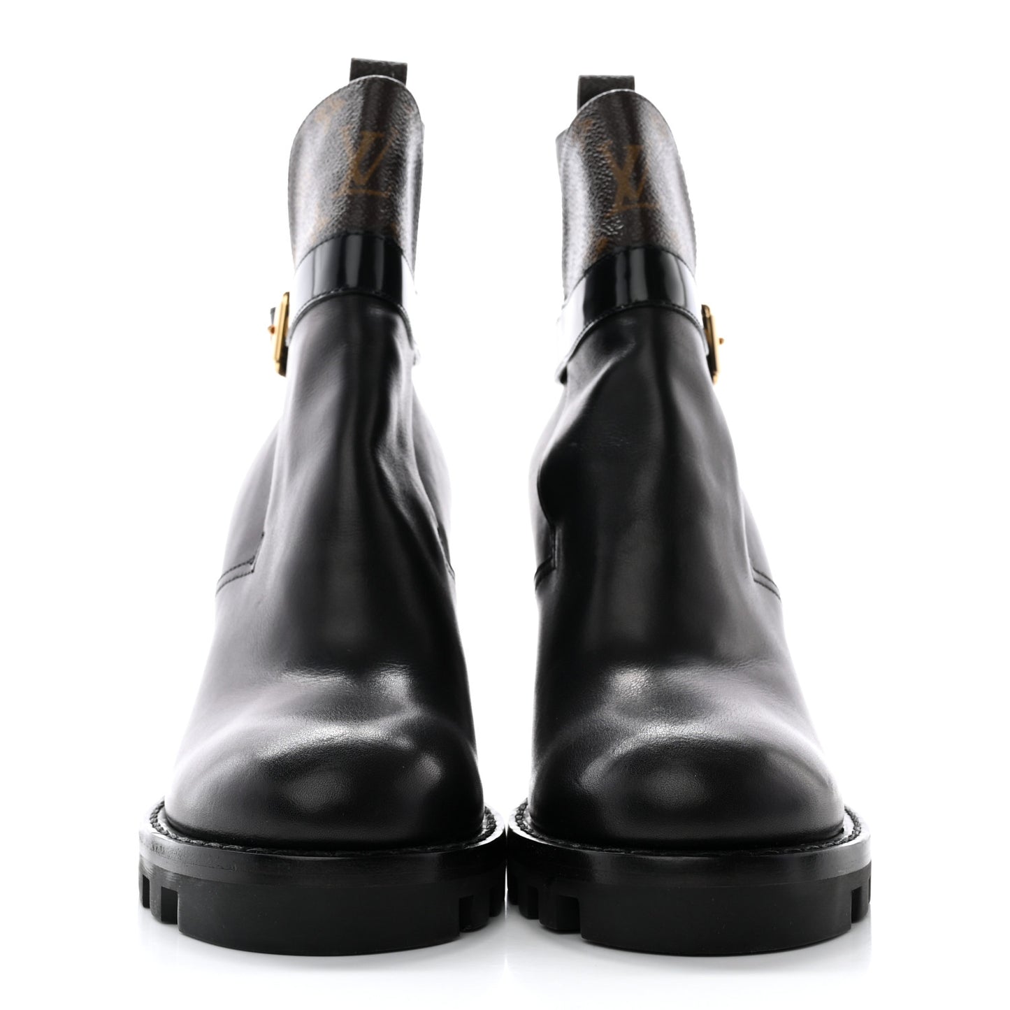 Calfskin Monogram Star Trail Ankle Boots 39 Black