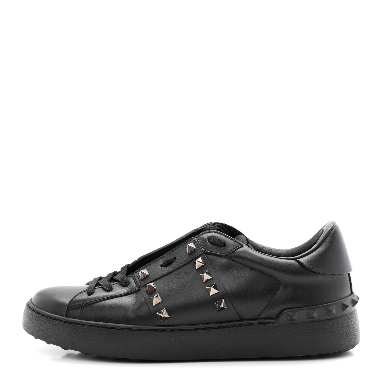 Calfskin Rockstud Untitled Open Sneakers 39 Black