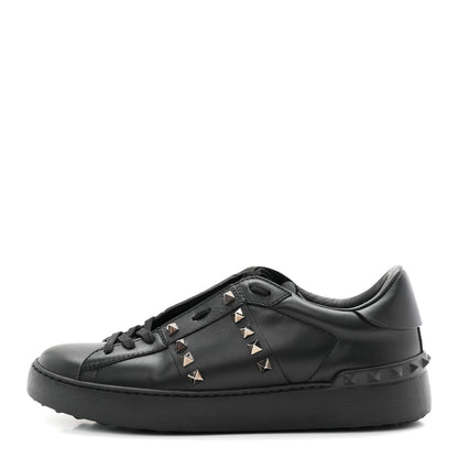 Valentino Garavani Calfskin Rockstud Untitled Open Sneakers 39 Black 1 of 10