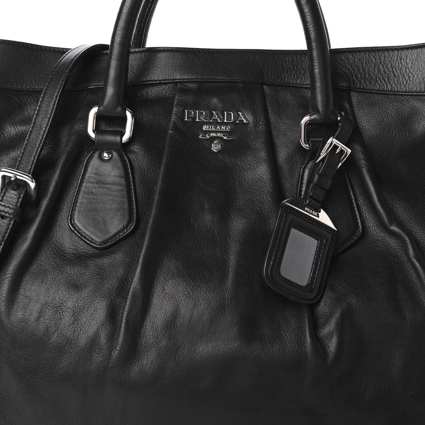 Soft Calf Shopping Tote Black