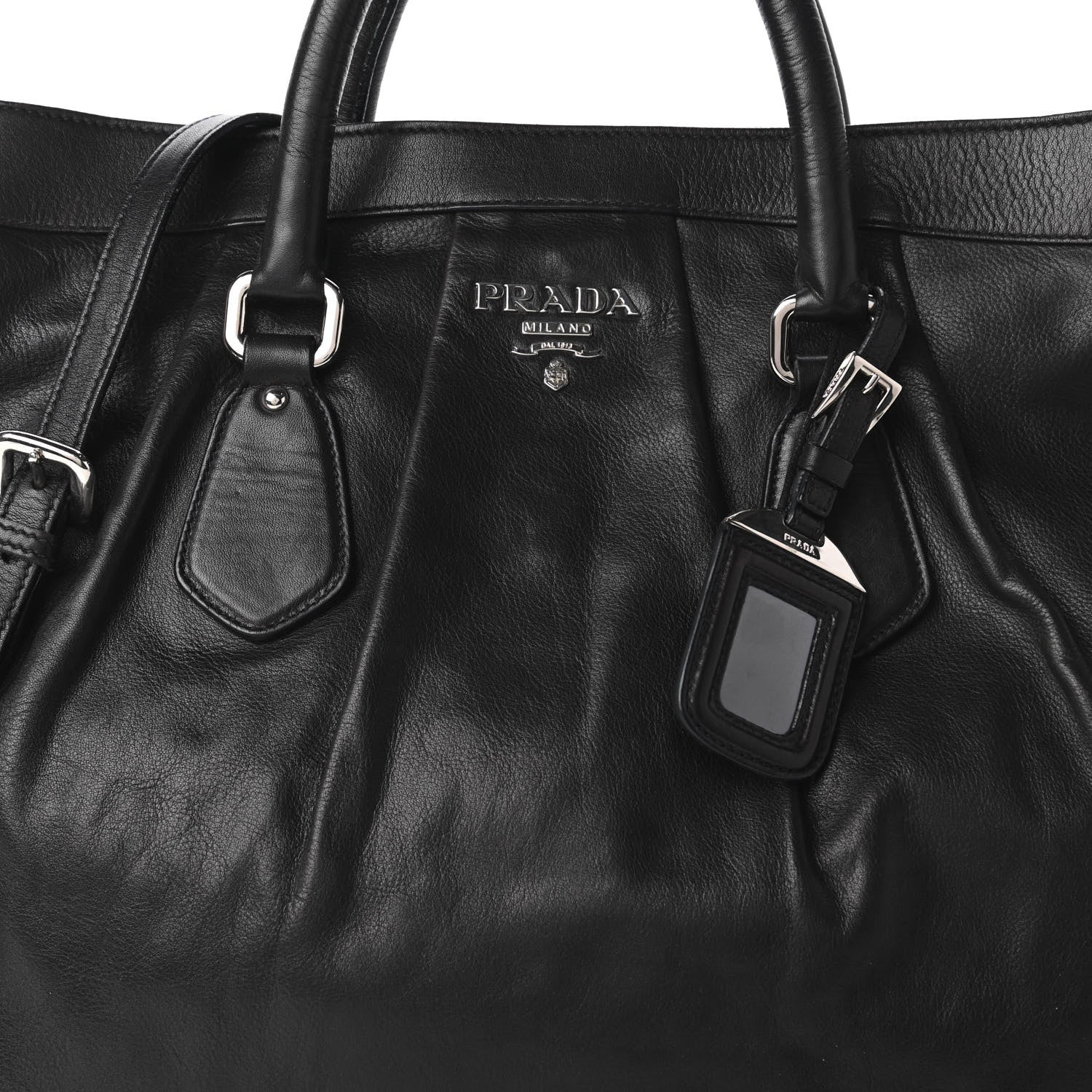 Prada Soft Calf Shopping Tote Black 10 of 10