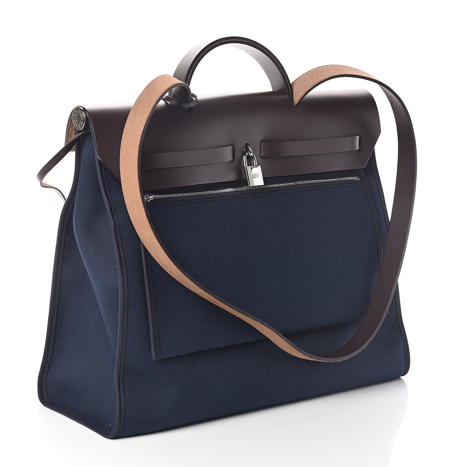Hermes Toile Vache Hunter Herbag Zip 39 MM Bleu Marine Ebene 3 of 9