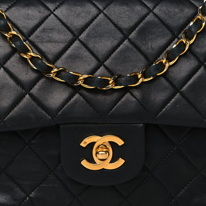 Chanel Lambskin Quilted Medium Double Flap Black 8 of 10
