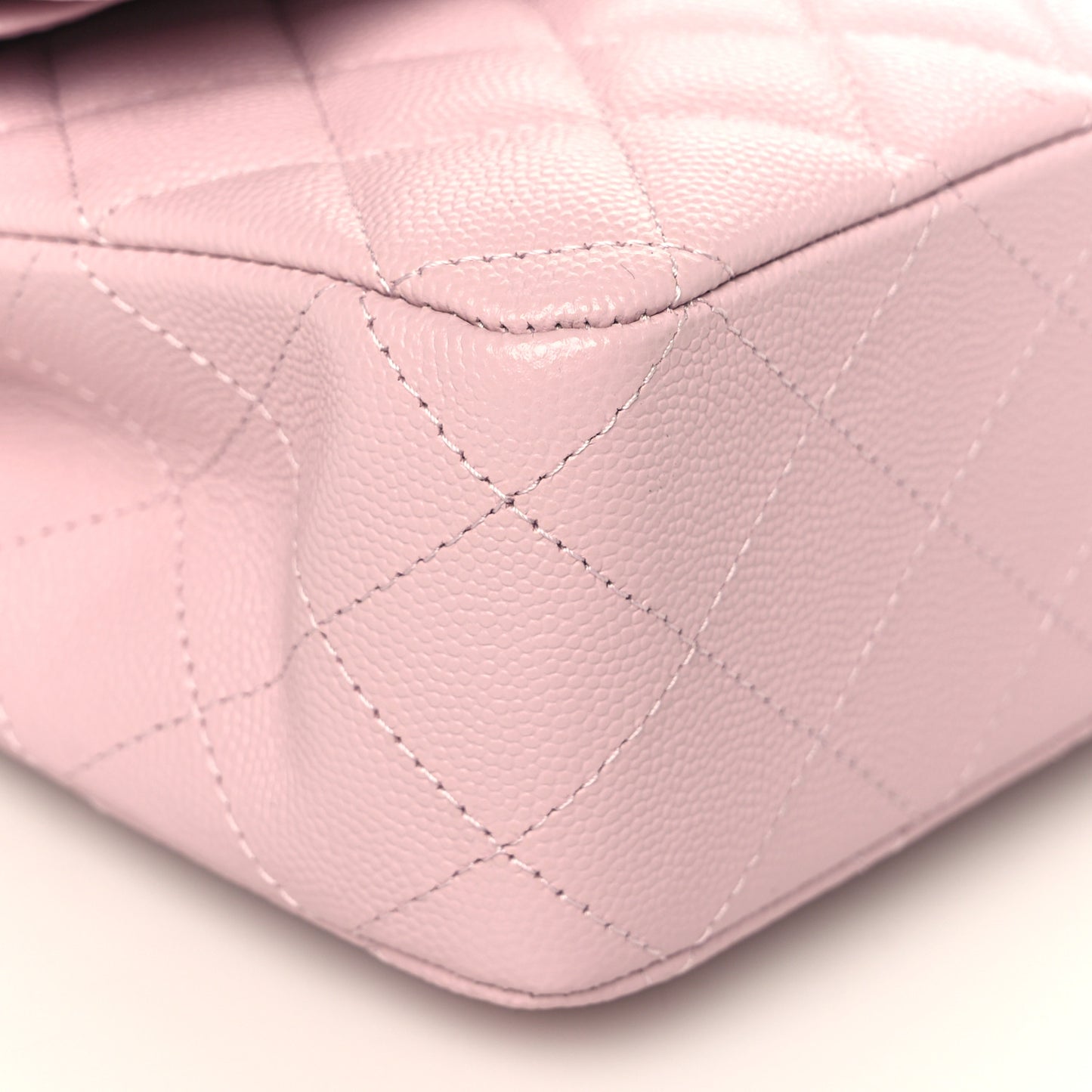 Caviar Quilted Medium Double Flap Light Pink