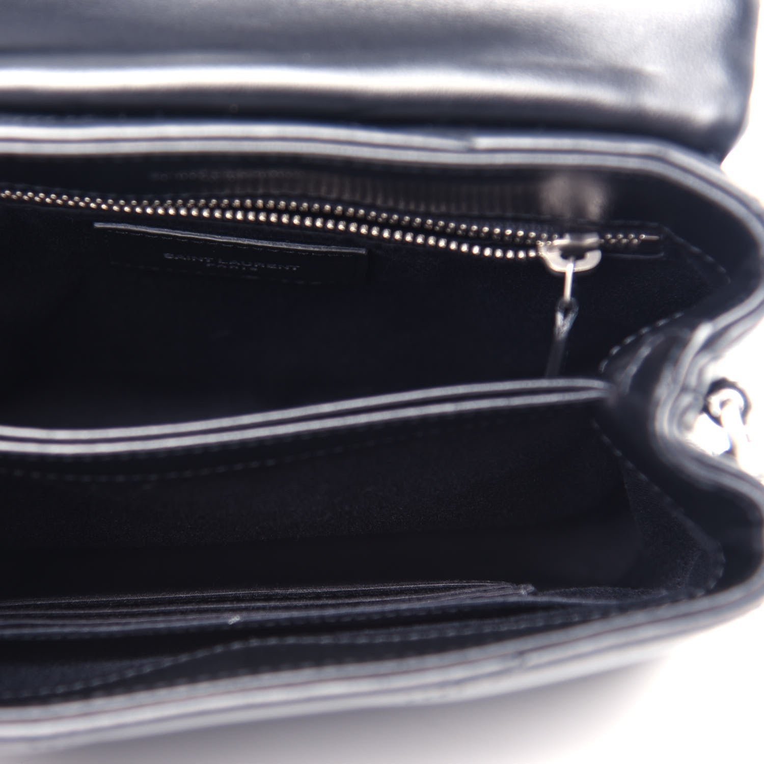 Saint Laurent Calfskin Y Quilted Monogram Toy Loulou Crossbody Bag Black 6 of 13