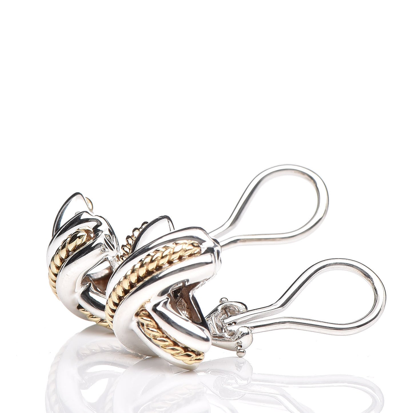 Sterling Silver 18K Yellow Gold Signature X Clip On Earrings