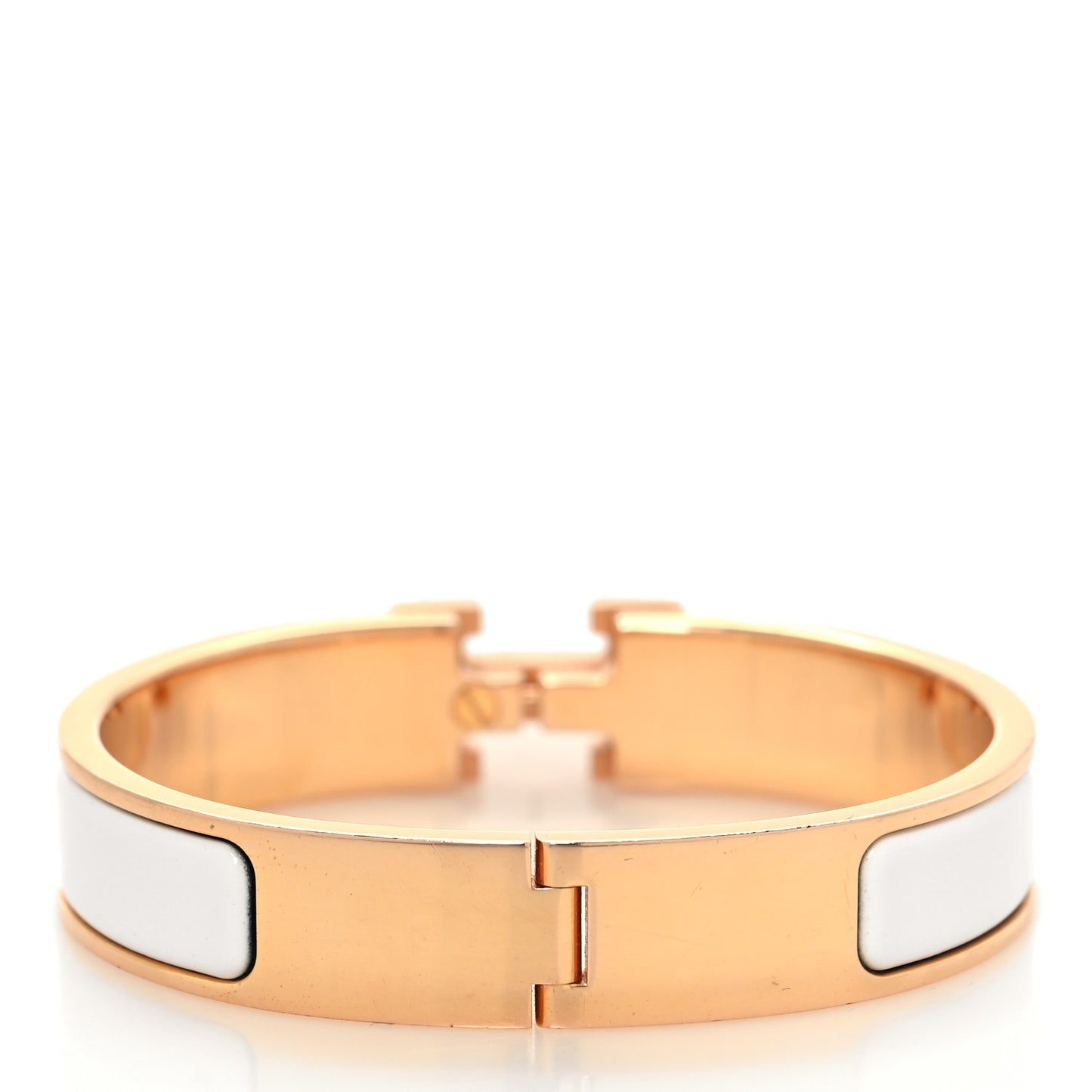 Enamel Narrow Clic Clac H Bracelet PM White