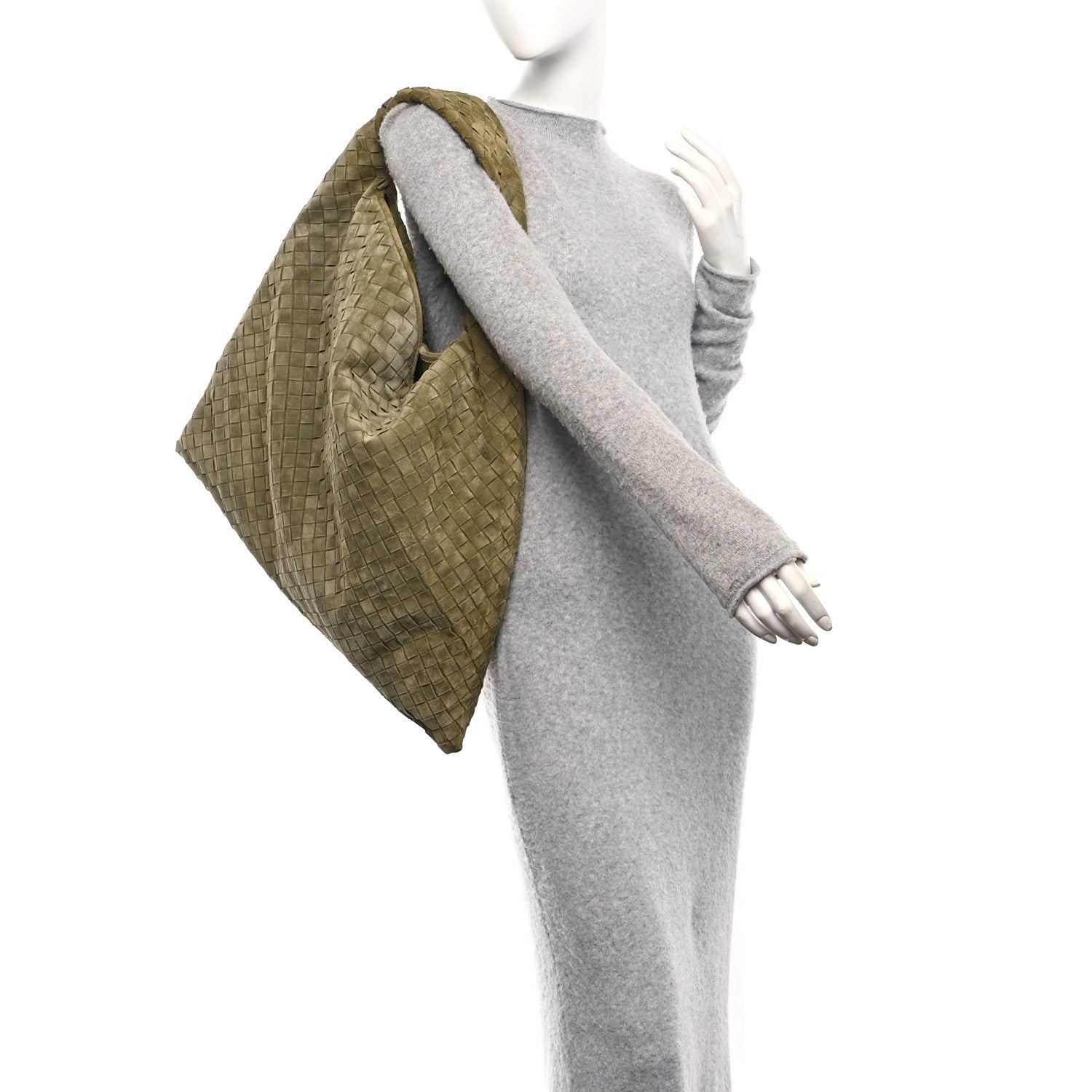Bottega Veneta Suede Intrecciato Large Hop Mud 2 of 10