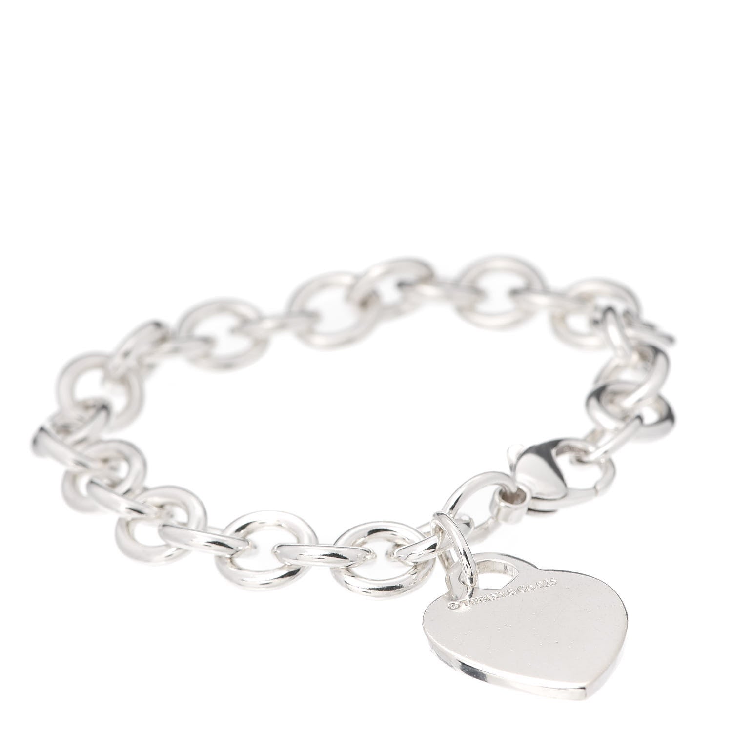 Tiffany Sterling Silver Heart Tag Charm Bracelet 1 of 4