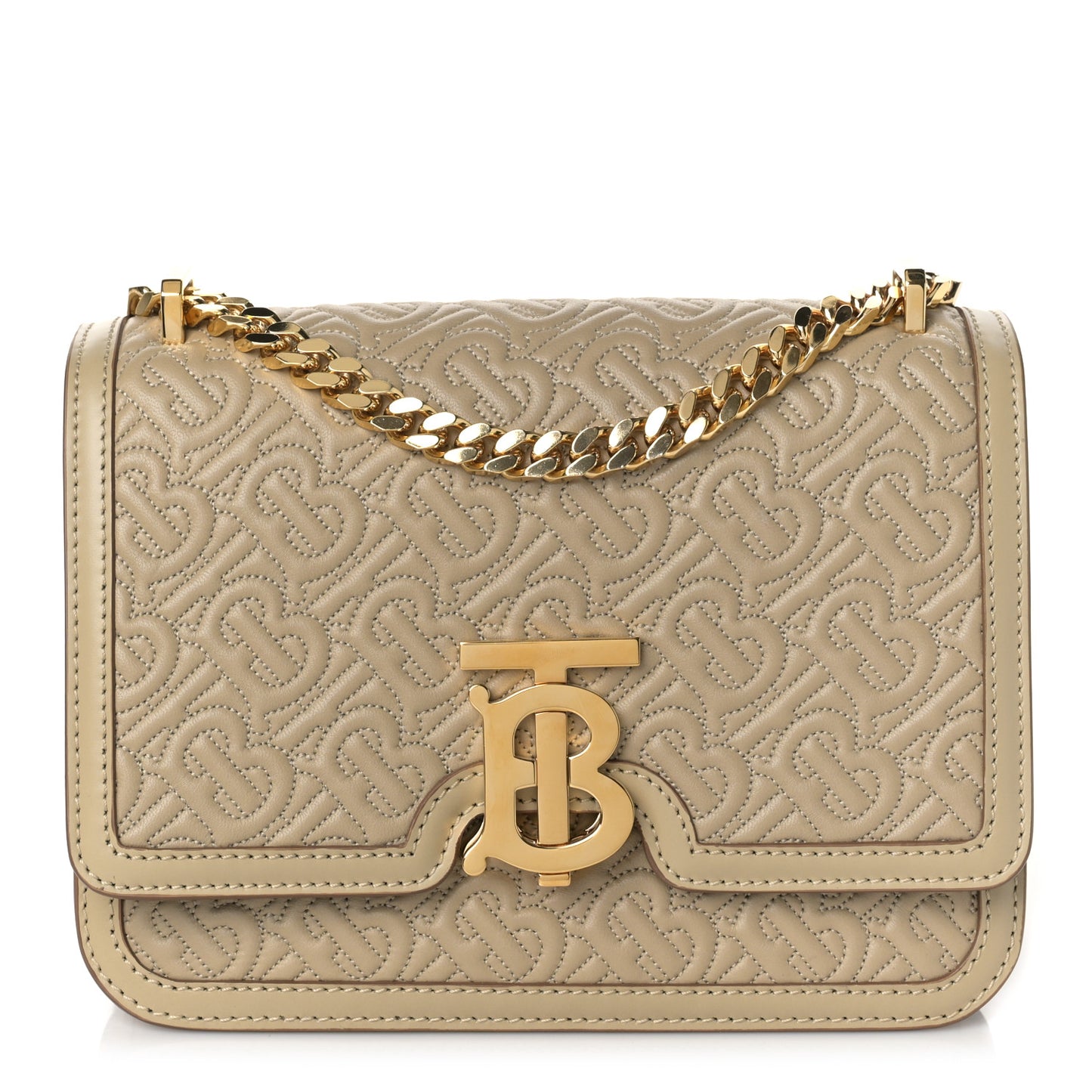 Calfskin Monogram Embossed Small TB Chain Bag Honey