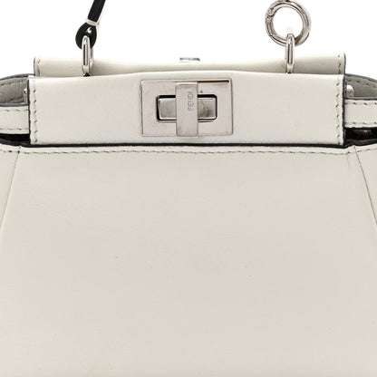 Fendi Shiny Nappa Micro Peekaboo Iconic Satchel White 8 of 11