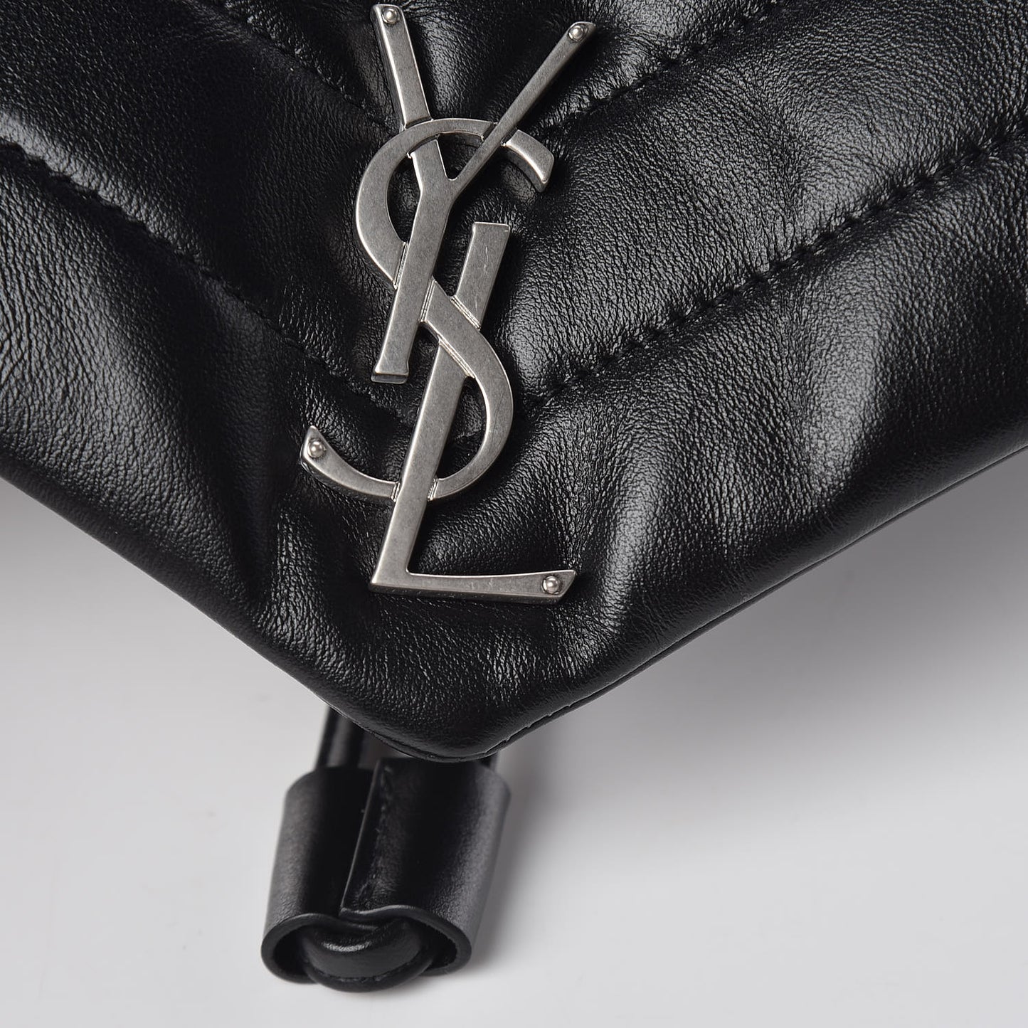 Calfskin Y Quilted Monogram Medium Loulou Backpack Black