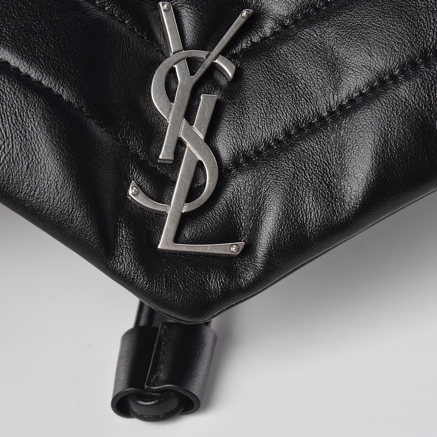 Saint Laurent Calfskin Y Quilted Monogram Medium Loulou Backpack Black 10 of 12