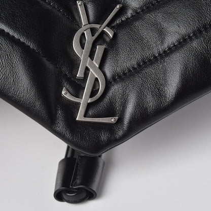 Saint Laurent Calfskin Y Quilted Monogram Medium Loulou Backpack Black 10 of 12