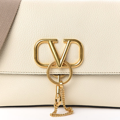 Valentino Garavani Pebbled Calfskin VRing Shoulder Bag Light Ivory 9 of 9