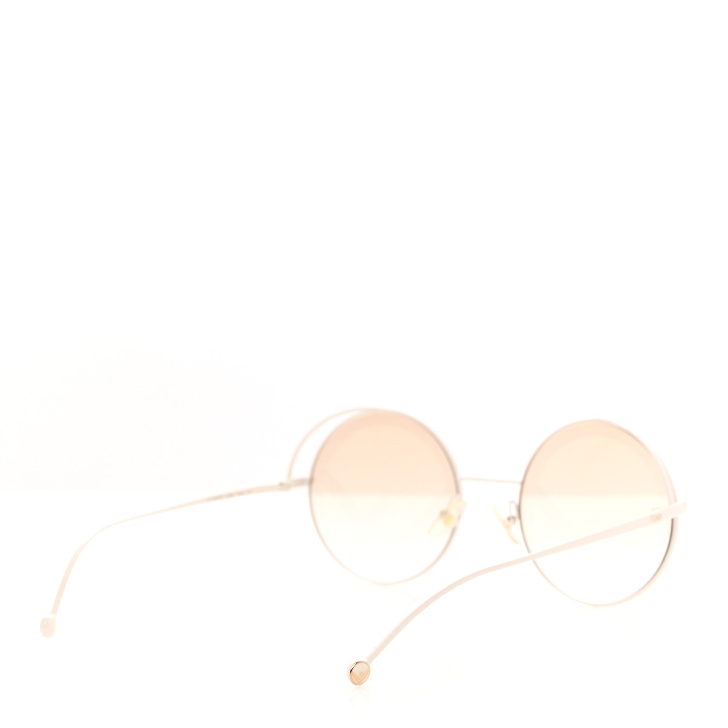 Fendi Metal F is Fendi Printed Run Away Round Frame Sunglasses FF 0343/S White 4 of 8
