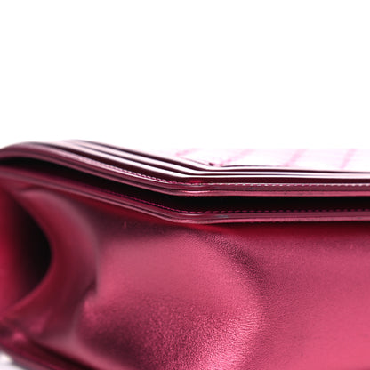 Chanel Metallic Patent Quilted New Medium Boy Flap Fuchsia 6 of 9
