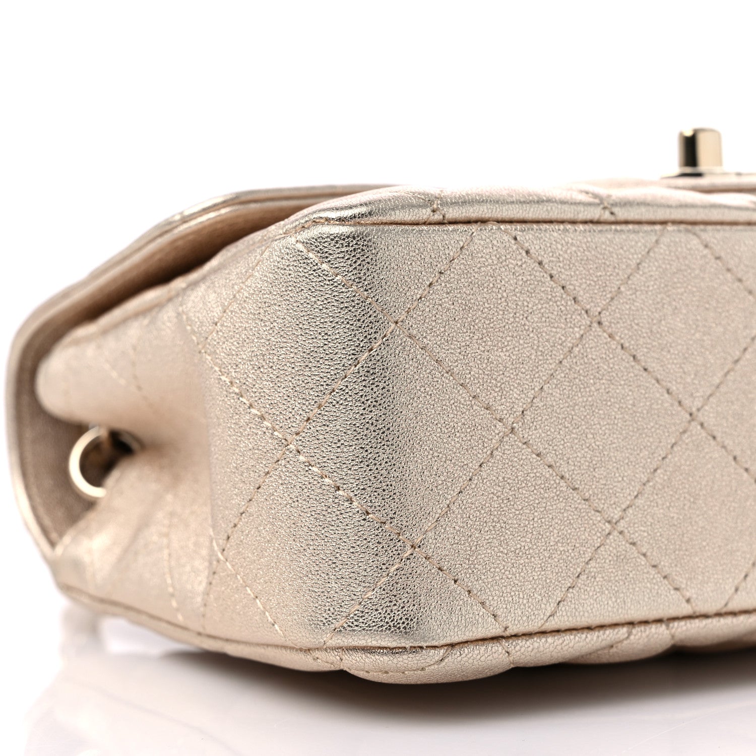 Chanel Metallic Lambskin Quilted Mini Rectangular Flap Gold 8 of 9