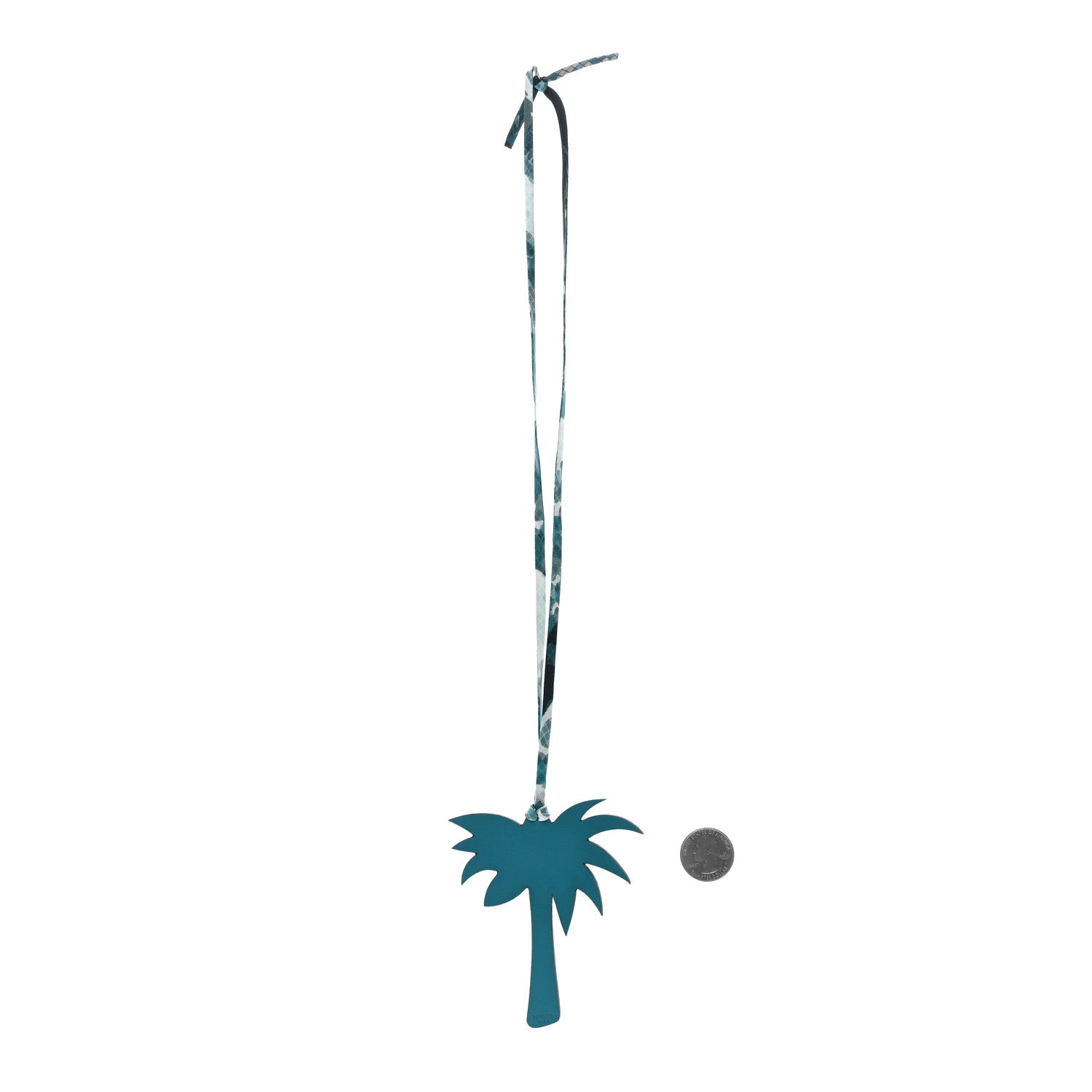 Hermes Swift Palm Tree Bag Charm Bleu Izmir 2 of 3
