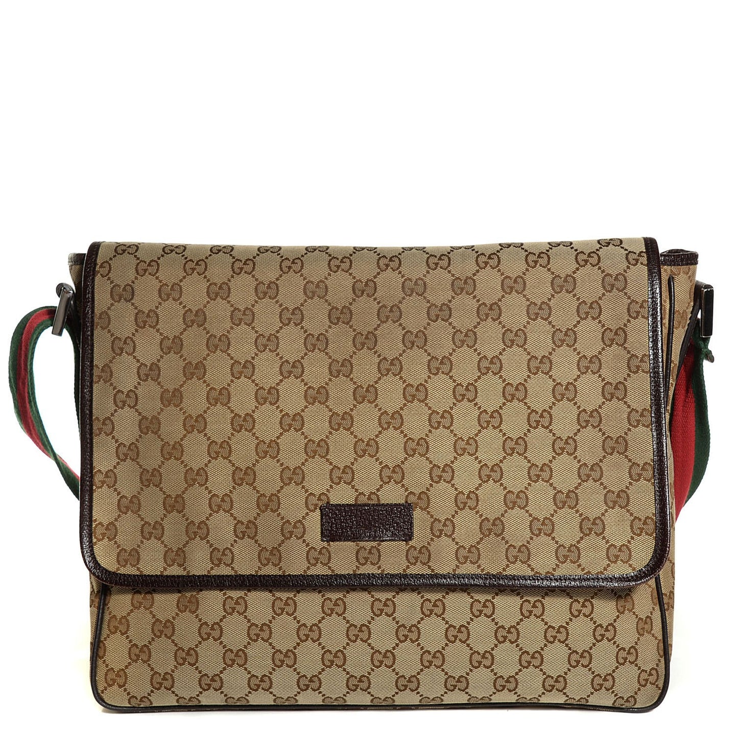 Monogram Web Medium Flap Messenger Beige Dark Brown